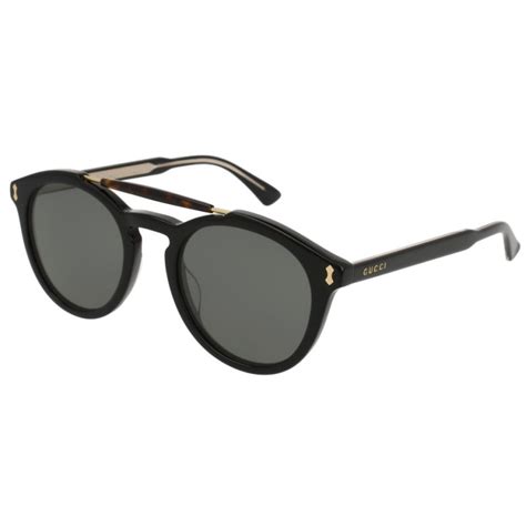 occhiali da sole gucci gg0124s|Gucci Round Black Sunglasses GG0124S 001 50 889652077000.